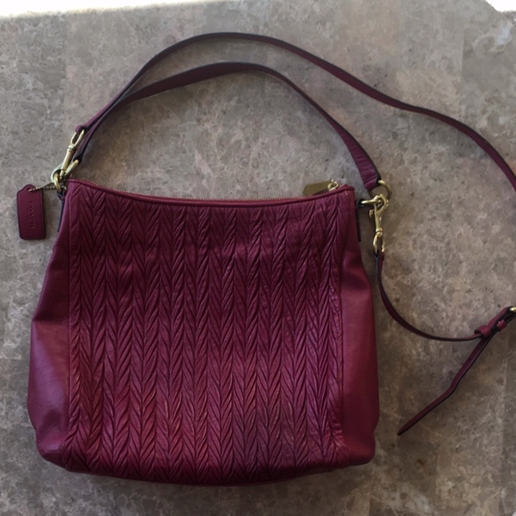 Coach Handbags - COACH Rasperry Pink 2 Strap All Leather Purse